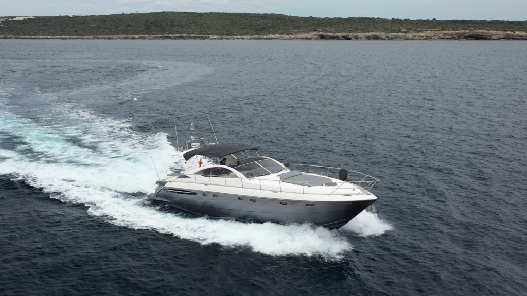 Motor Yacht Fairline Targa 52 "NILA" cruising in menorquin waters in the Mediterranean
