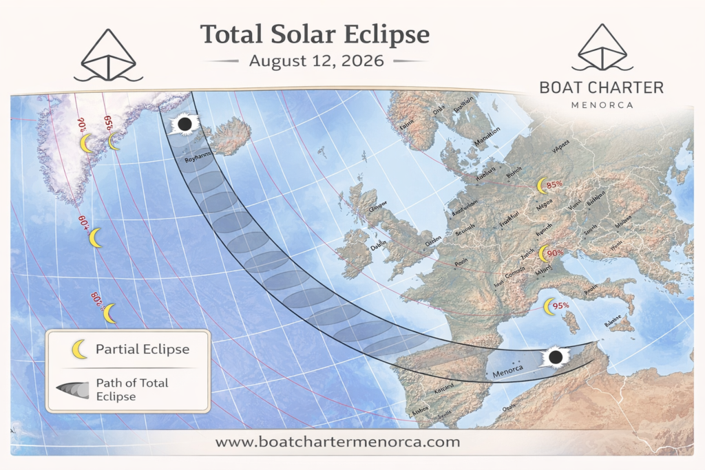 Mapa de un eclipse solar total.